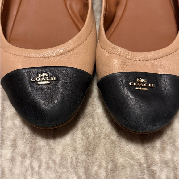 Coach Women's Tan and Black Loafers - Picture 2 of 5